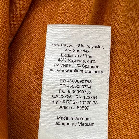 WILFRED Free Orange S Top Rayon Turtleneck Long Sleeves Pullover Regular Fit - Picture 9 of 9